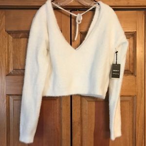 White crop sweater